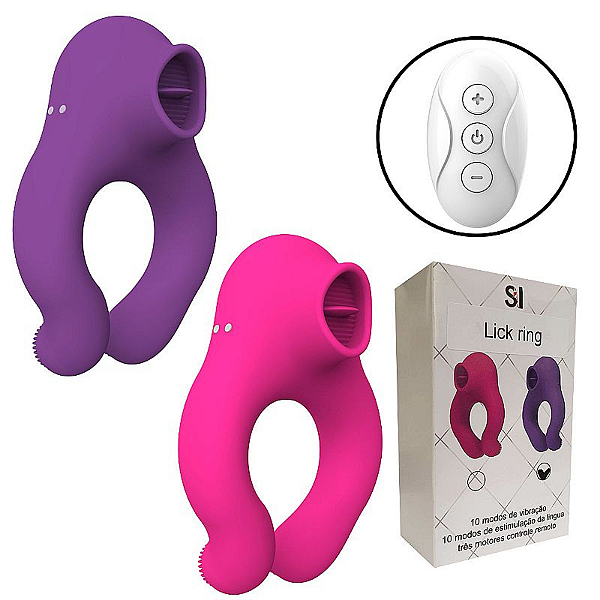 VIBRADOR DE CLITÓRIS COM LÍNGUA / COM CONTROLE REMOTO - LICK RING - ALWUP