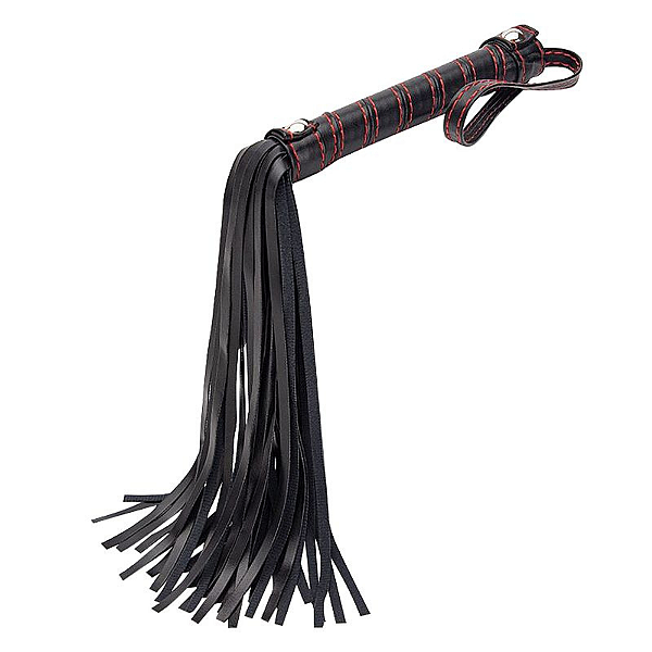 CHICOTE EM TIRAS LUXO PRETO COM VERMELHO - SI