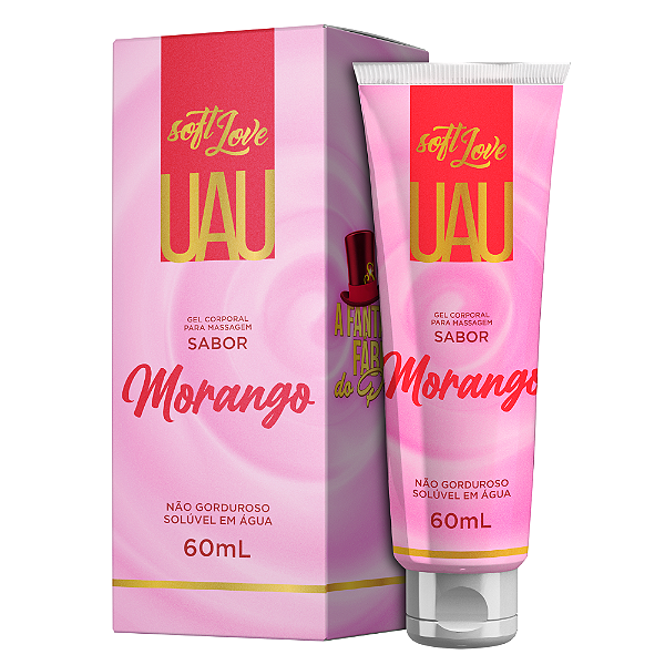 LUBRIFICANTE UAU MORANGO - 60ML SOFT LOVE