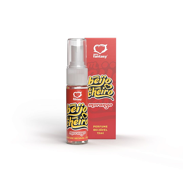 PERFUME BEIJÁVEL UM BEIJO E UM CHEIRO MORANGO - 10ML