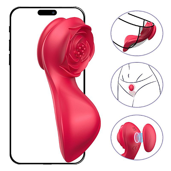 VIBRADOR DE CALCINHA FORMATO DE ROSA POR APP - PARATY