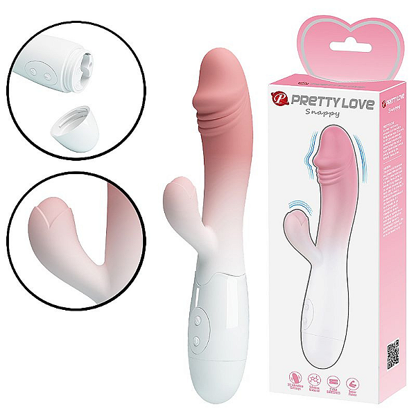 VIBRADOR DE PONTO G E CLITÓRIS A PILHA - SNAPPY BICOLOR