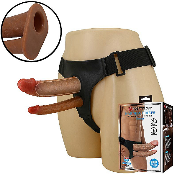 CAPA PENIANA COM CINTA E PÊNIS DUPLO - KEAVEN - 17,5 X 4,2 CM