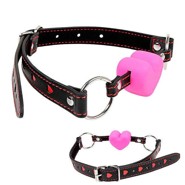 MORDAÇA DE CORAÇÃO EM COURO SINTÉTICO - SI