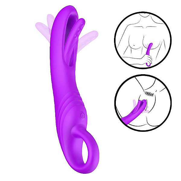 VIBRADOR DE PONTO G COM DEDILHAR SLAP - MANNA - SI