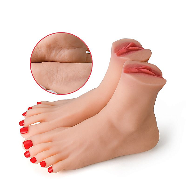 MASTURBADOR MASCULINO FORMATO DE PÉ COM VAGINA - 21,0 X 7,0 CM