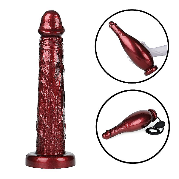 PLUG ANAL FORMATO DE PÊNIS EM SILICONE INFLÁVEL - 24,5 X 5,0 CM