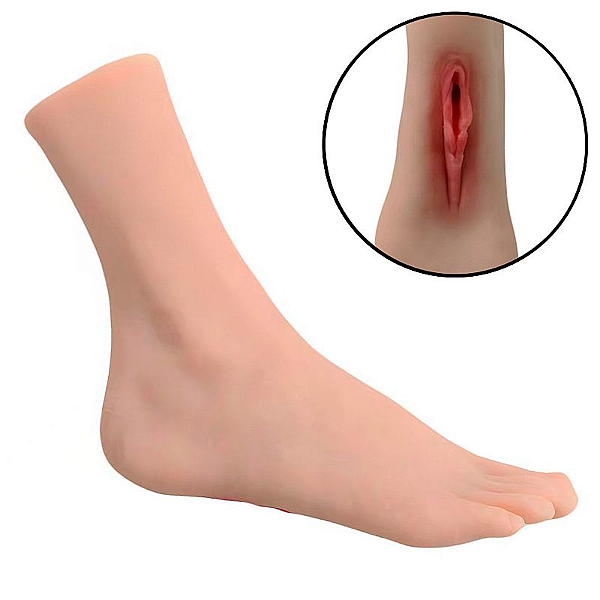 MASTURBADOR MASCULINO FORMATO DE PÉ COM VAGINA - 22,0 X 7,0 CM