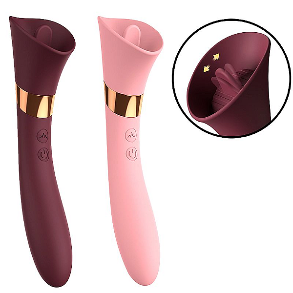 VIBRADOR DE PONTO G E CLITÓRIS COM LÍNGUA
