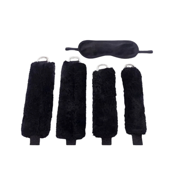 KIT BONDAGEM PRETA (4 AMARRAS E 1 VENDA)