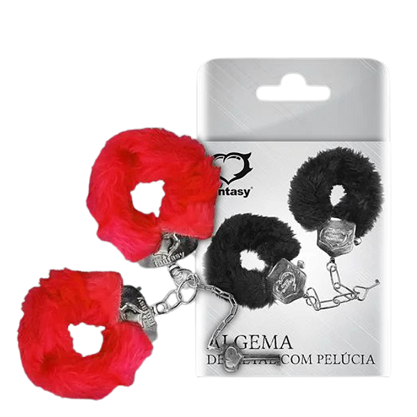 ALGEMA DE METAL COM PELÚCIA VERMELHA