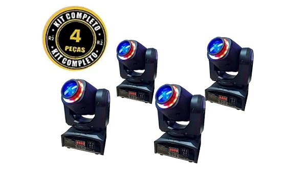 Kit 4 Moving Spot 60W Led C/Ring - Br Lighting