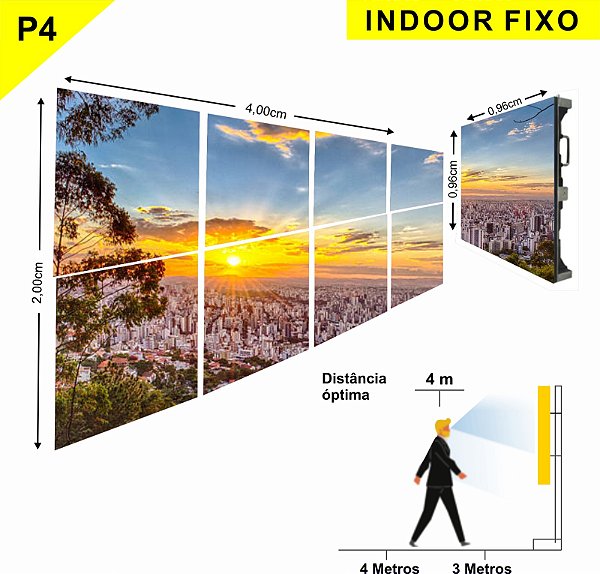 PAINEL LED 4X2 P4MM INDOOR LINHA FIXA