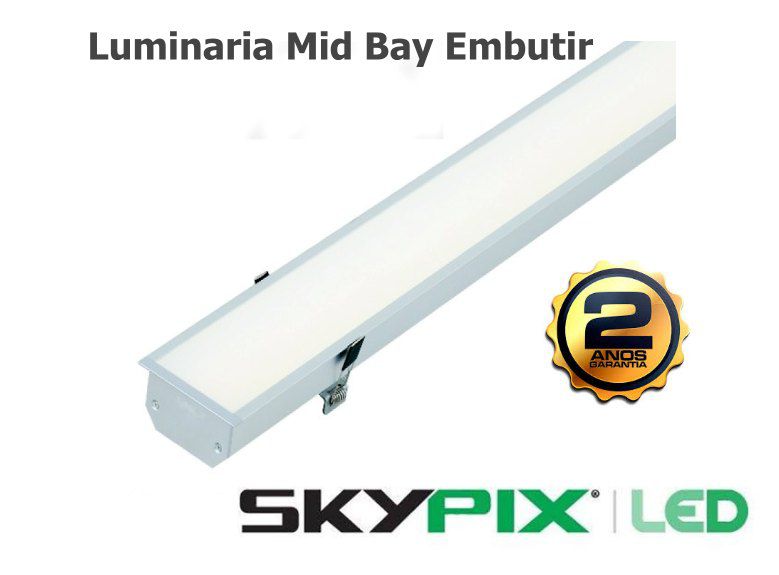 Luminária LED Embutir Mid Bay 32W 4000k Skypix