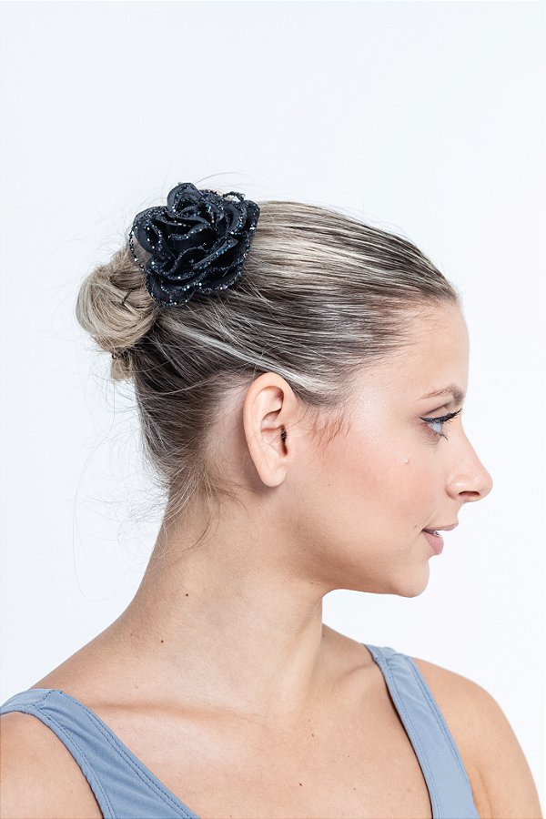 Flor de organza com glitter
