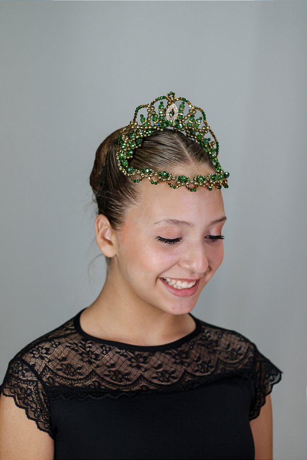 Coroa Contrária verde com dourado