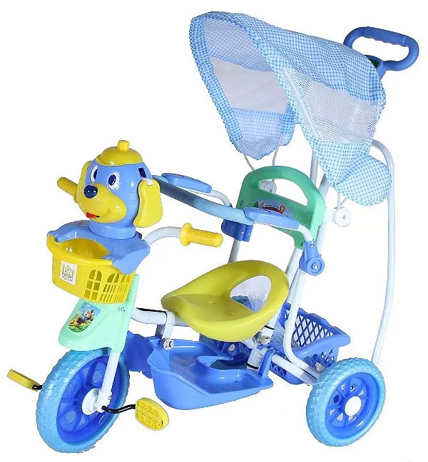 Triciclo Com Capota Cãozinho Azul