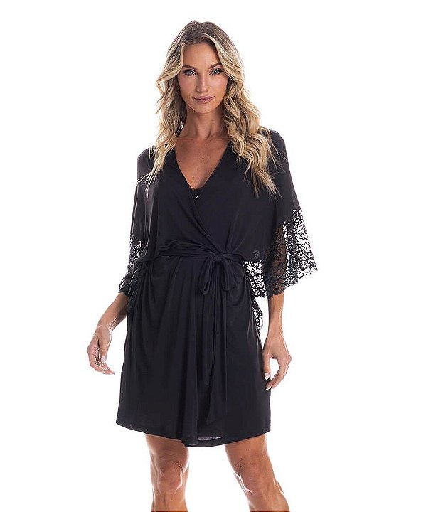Robe Feminino Microfibra com Renda Daniela Tombini 9880B