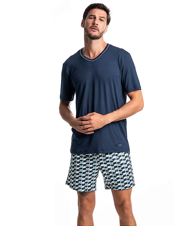 Pijama Masculino Curto Viscose Daniela Tombini 4842