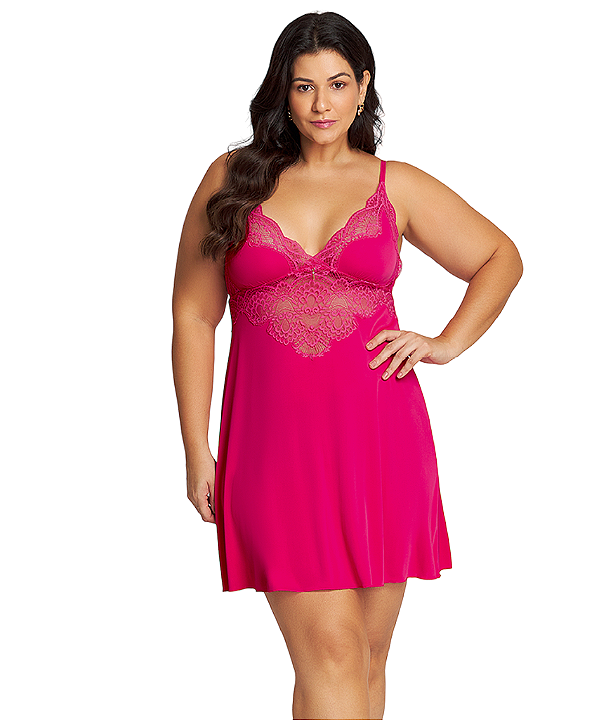 Camisola de Microfibra e Renda Recco 16020