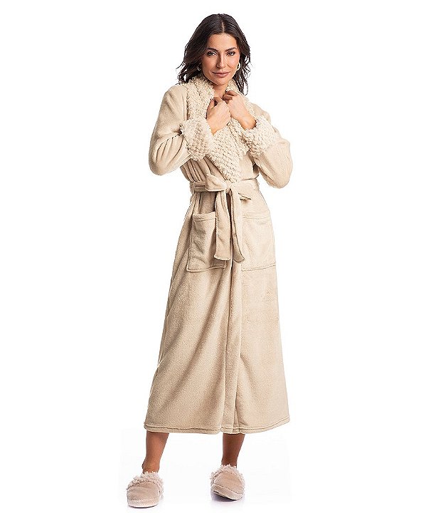 Robe Feminino Longo em Fleece Daniela Tombini 1726