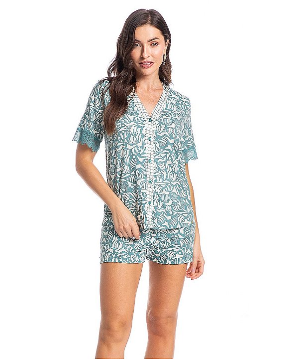 Pijama Feminino Abotoado Daniela Tombini 3660