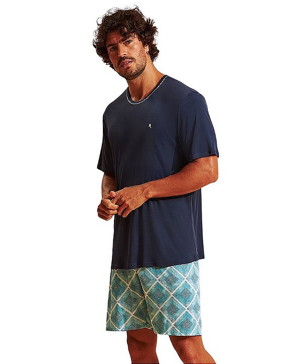 Pijama Masculino Curto em Microfibra Recco 17511