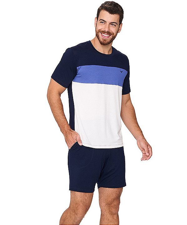 Pijama Masculino Curto em Viscose Podiun 258041