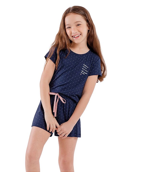 Pijama Feminino Infantil Curto Cor com Amor 2050101