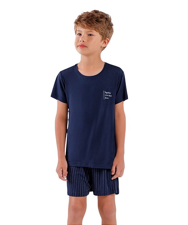 Pijama Masculino Infantil Curto Cor com Amor 2060047