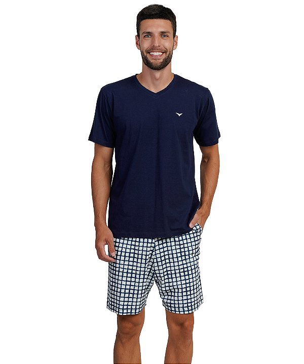 Pijama Masculino Curto em Malha Podiun 268028