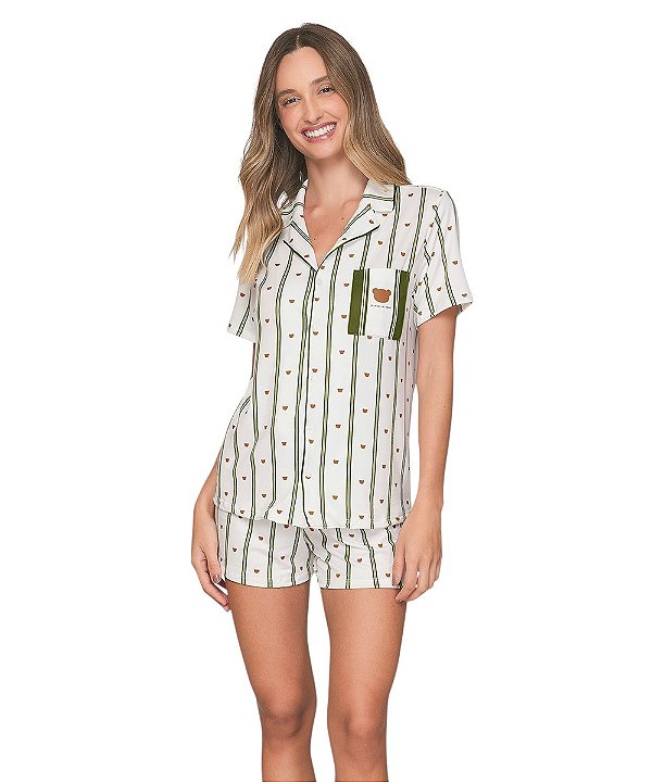 Pijama Feminino Curto Abotoado Lua Lua 110.1118.84