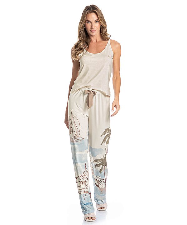 Pijama Feminino Calça com Regata Daniela Tombini 9840