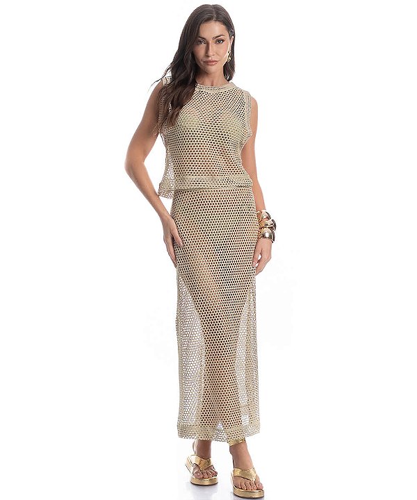 Blusa Cropped em Rendão Daniela Tombini 1078