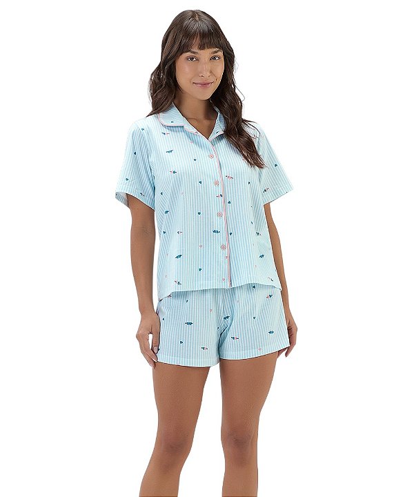 Pijama Feminino Curto Americano Cor com Amor 2011147