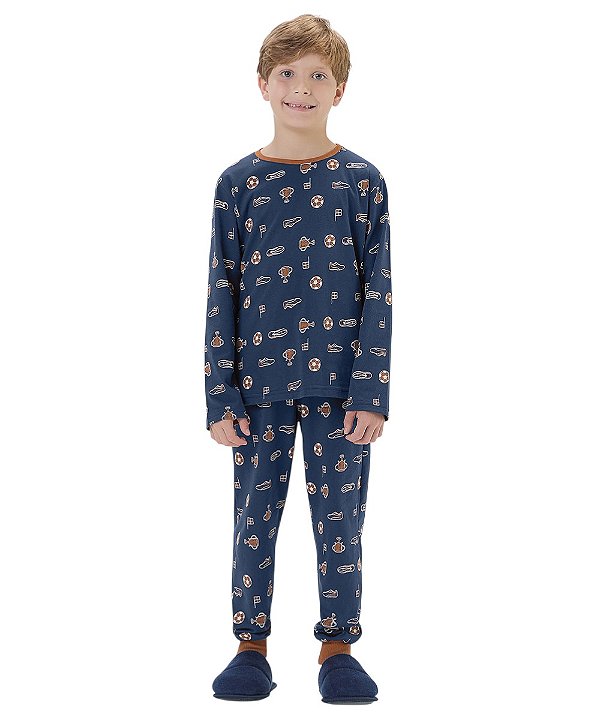 Pijama Masculino Longo Infantil Cor com Amor 2060088