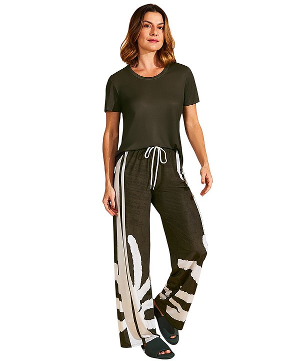 Pijama Feminino Calça com Manga Curta Recco 18390