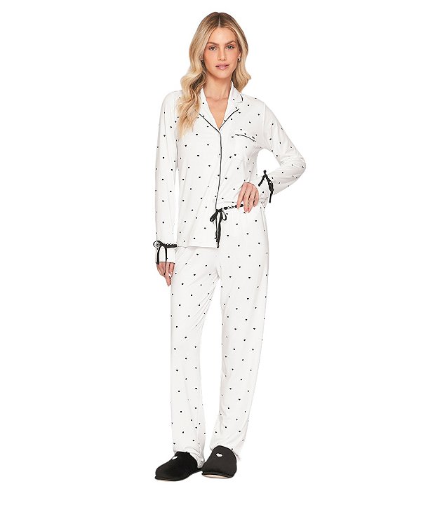 Pijama Feminino Longo Abotoado Lua Lua 106110585