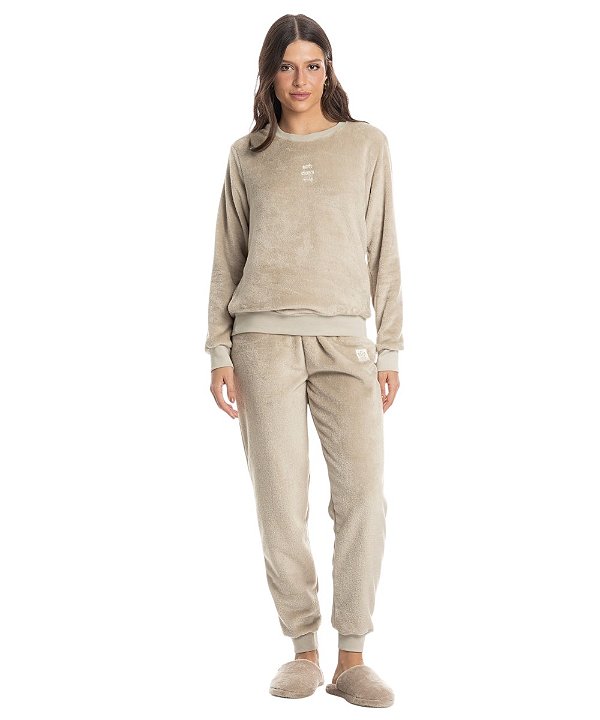 Pijama Feminino Longo em Fleece Daniela Tombini 3982