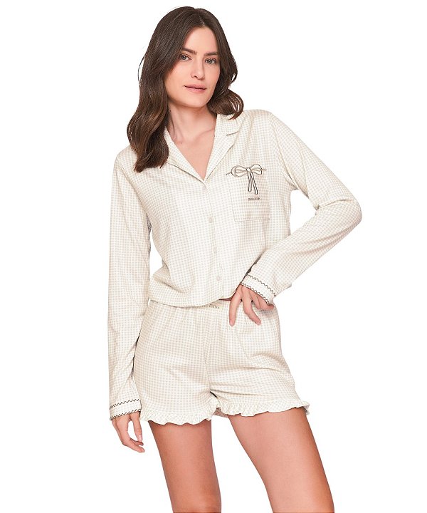Pijama Feminino Manga Longa e Short Lua Lua 117111985