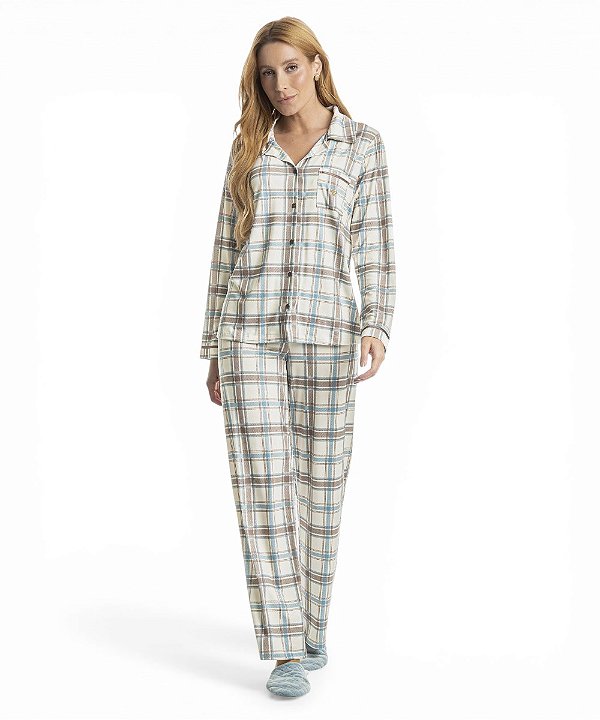 Pijama Feminino Longo Abotoado Daniela Tombini 5470