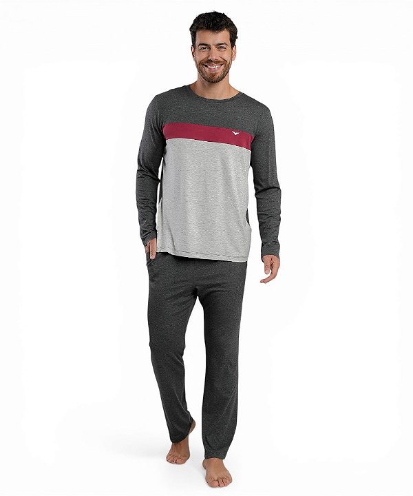 Pijama Masculino Longo em Viscose Podiun 268110