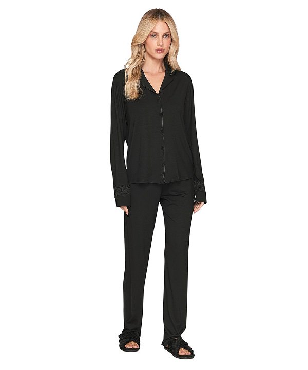 Pijama Feminino Longo Abotoado Lua Lua 021.1105.85