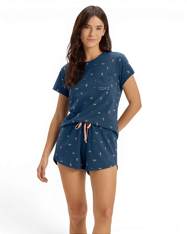 Pijama Feminino Curto Com com Amor 2011590