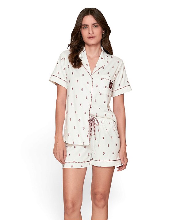 Pijama Feminino Abotoado Lua Lua 113111886