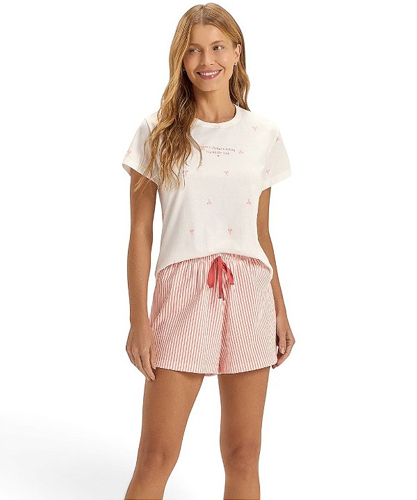 Pijama Feminino Manga Curta Cor com Amor 2011422