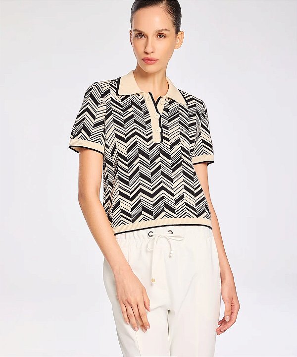 Blusa Lafort Gola Polo Jade Tricot