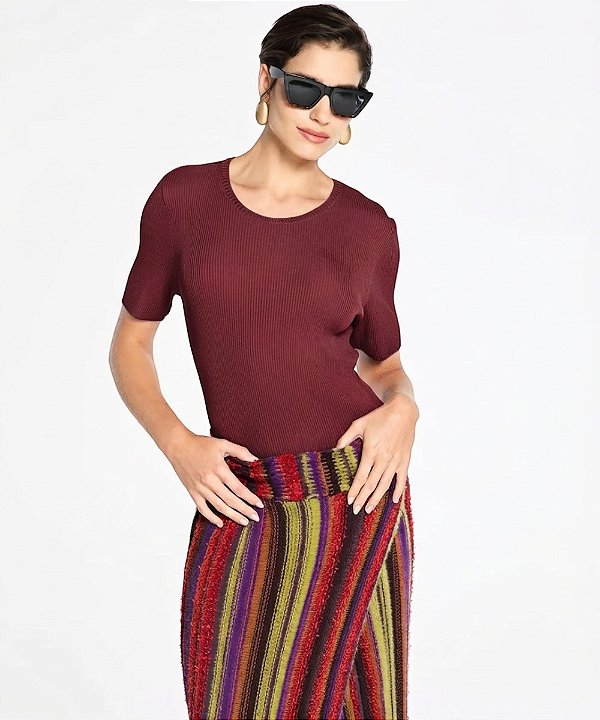 Blusa Lafort Com Manga Lais Tricot