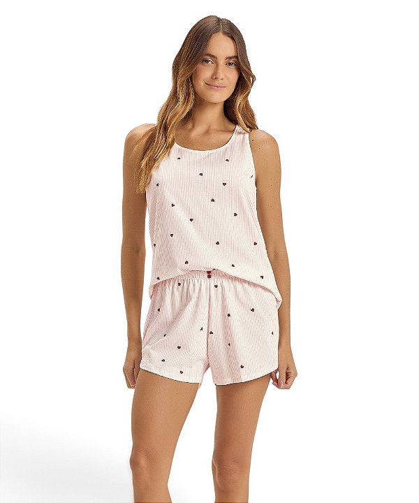 Pijama Feminino Regata Com Shorts Cor com Amor 2011587