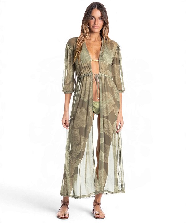 Kaftan Em Tule Com Manga Daniela Tombini 7236F